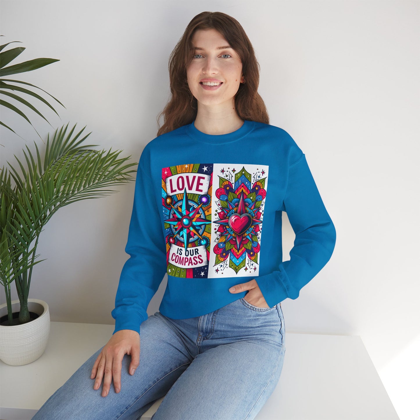 🧭Love Is Our Compass - Guided by the Heart Crewneck Sweatshirt