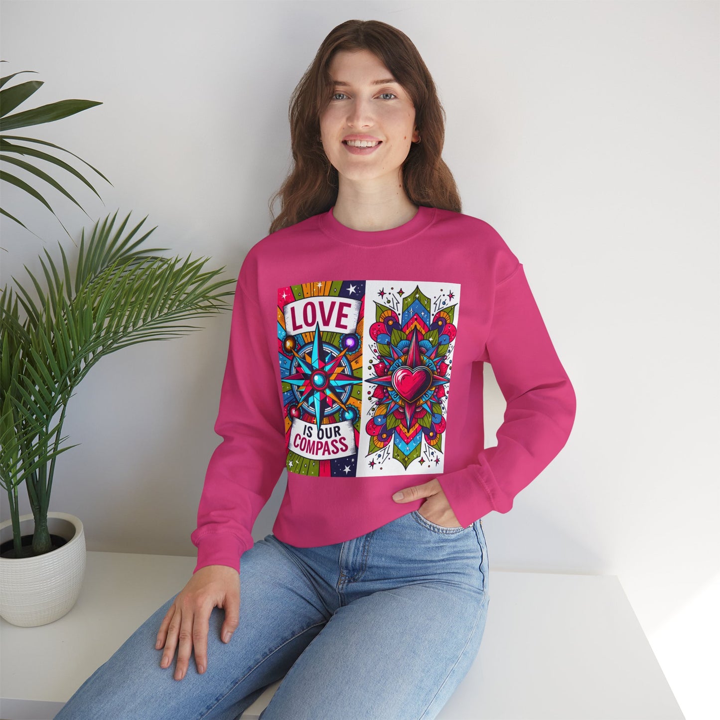 🧭Love Is Our Compass - Guided by the Heart Crewneck Sweatshirt