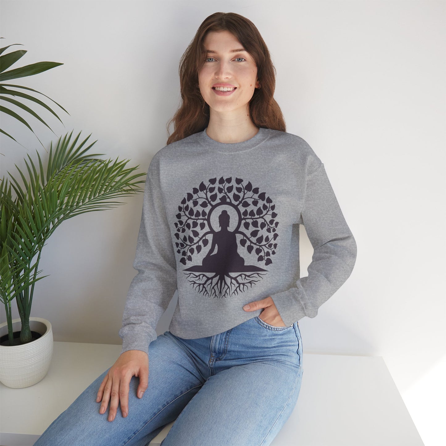 🌳Rooted in Peace - Buddha Serenity Crewneck Sweatshirt
