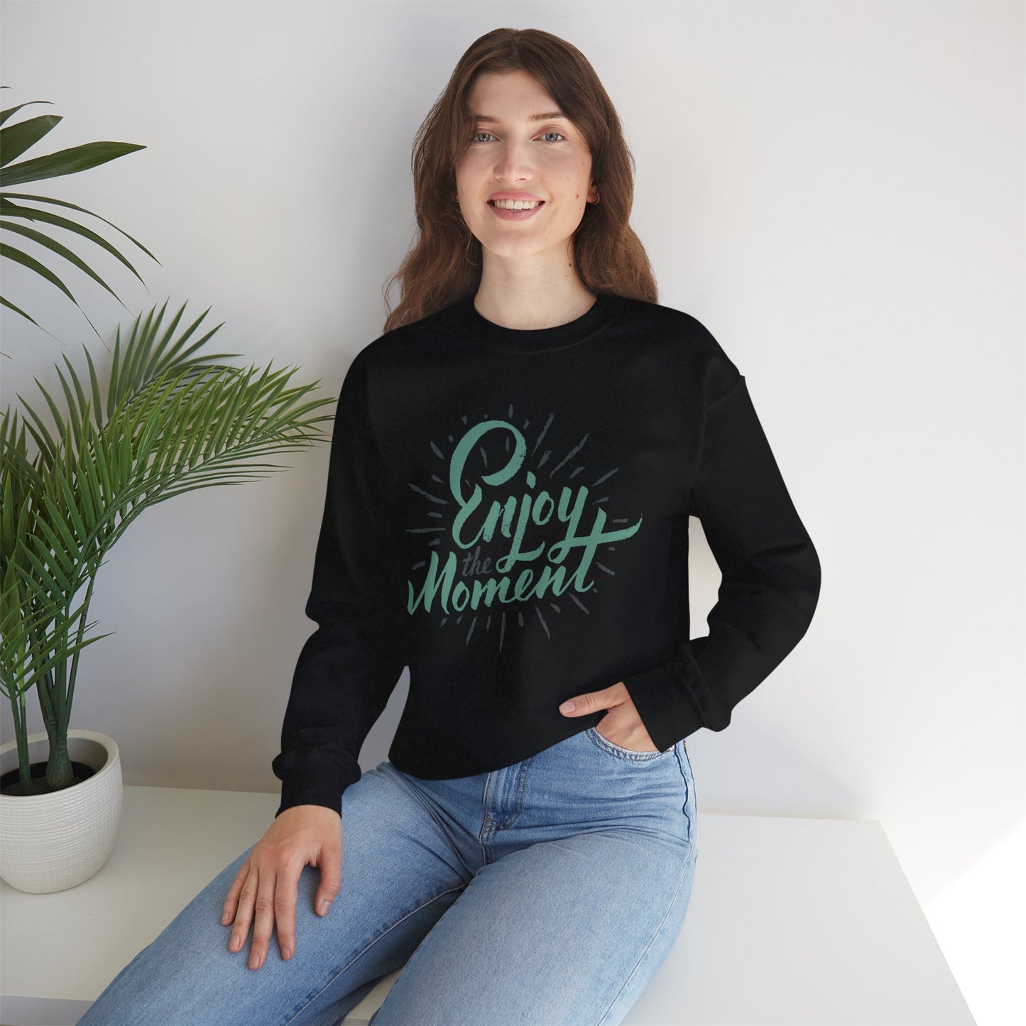 🌼Present & Peaceful - "Enjoy the Moment" Crewneck Sweatshirt