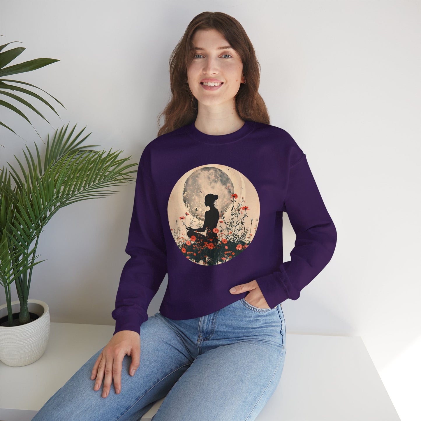 🌺Moonlit Stillness - A Sacred Space to Just Be Crewneck Sweatshirt