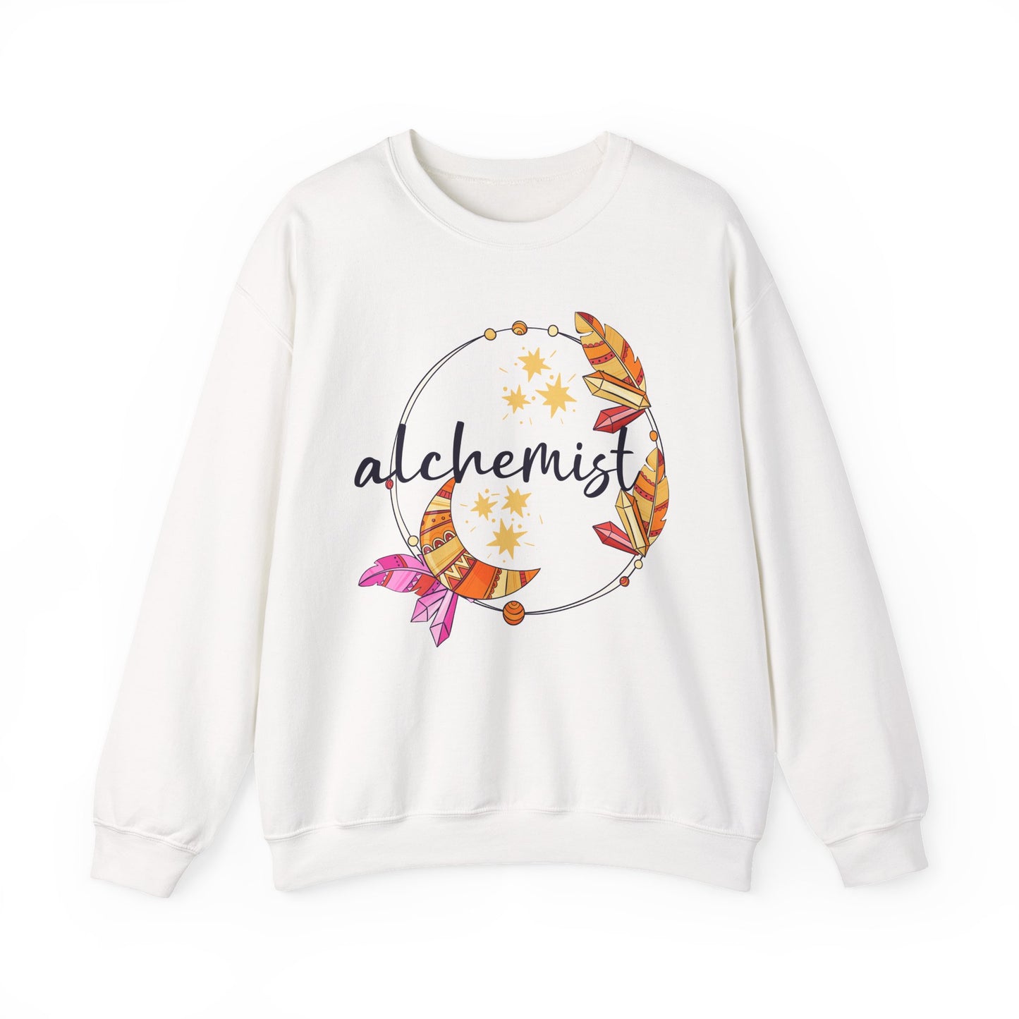 🌙The Inner Alchemist - Boho Crystal Moon Crewneck Sweatshirt