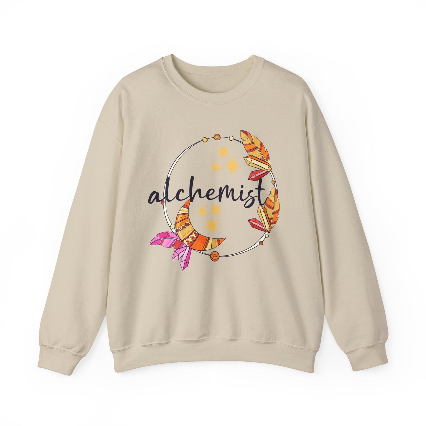 🌙The Inner Alchemist - Boho Crystal Moon Crewneck Sweatshirt