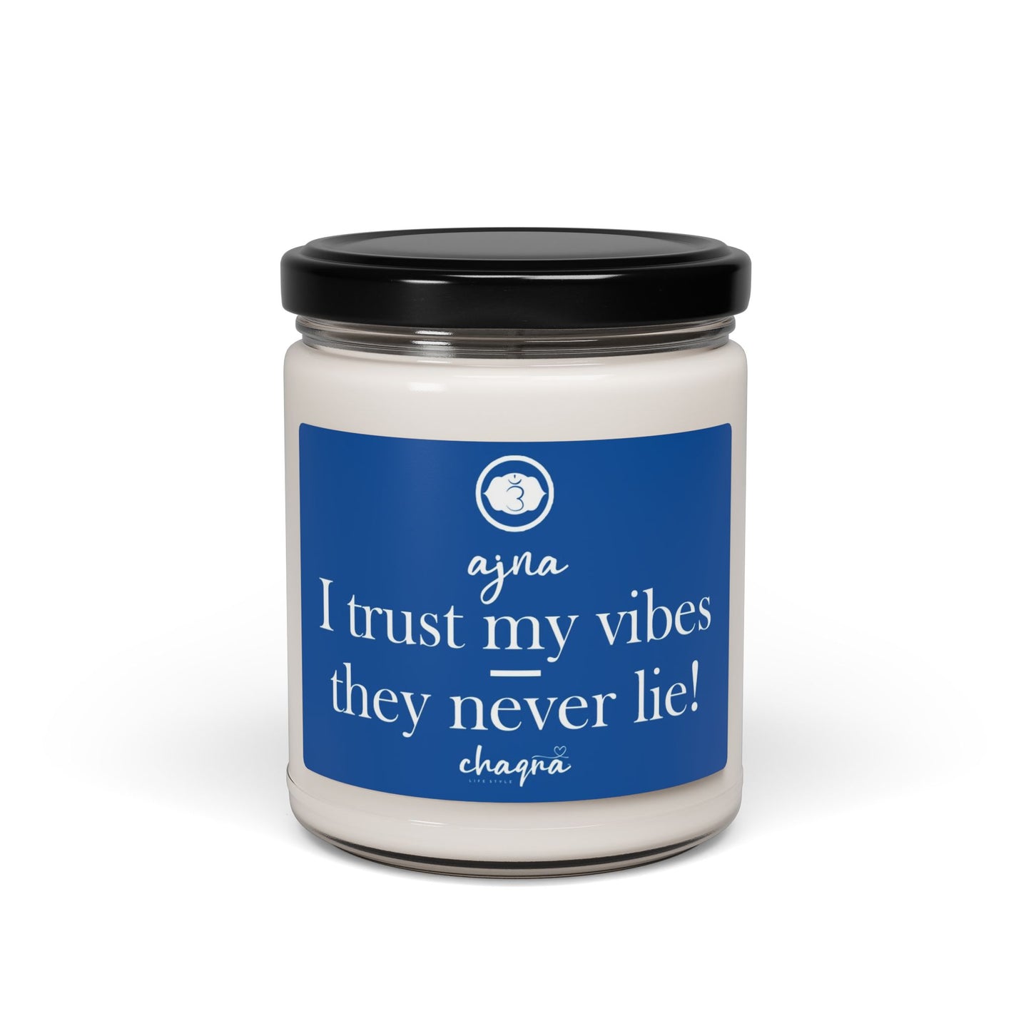 Ajna CHAQRA Affirmation Candle 9oz. - "I trust my vibes—they never lie!" - Scented Soy Candle