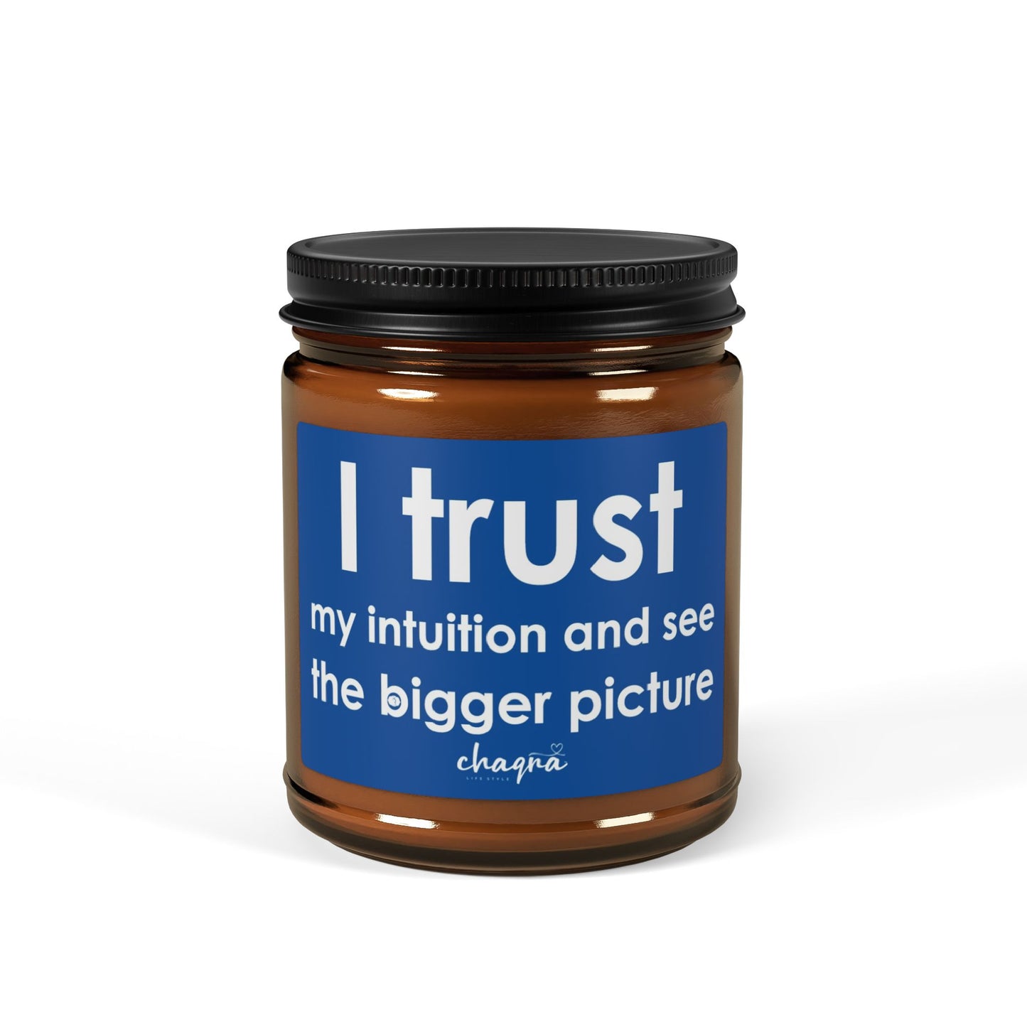 THIRD EYE CHAQRA Affirmation Candle 9oz. - "I trust my intuition and see the bigger picture" - Scented Soy Candle