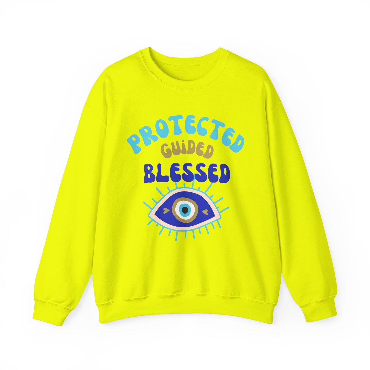 🧿Protected, Guided, Blessed - Wrapped in Light, Watched by the Eye - Crewneck Sweatshirt