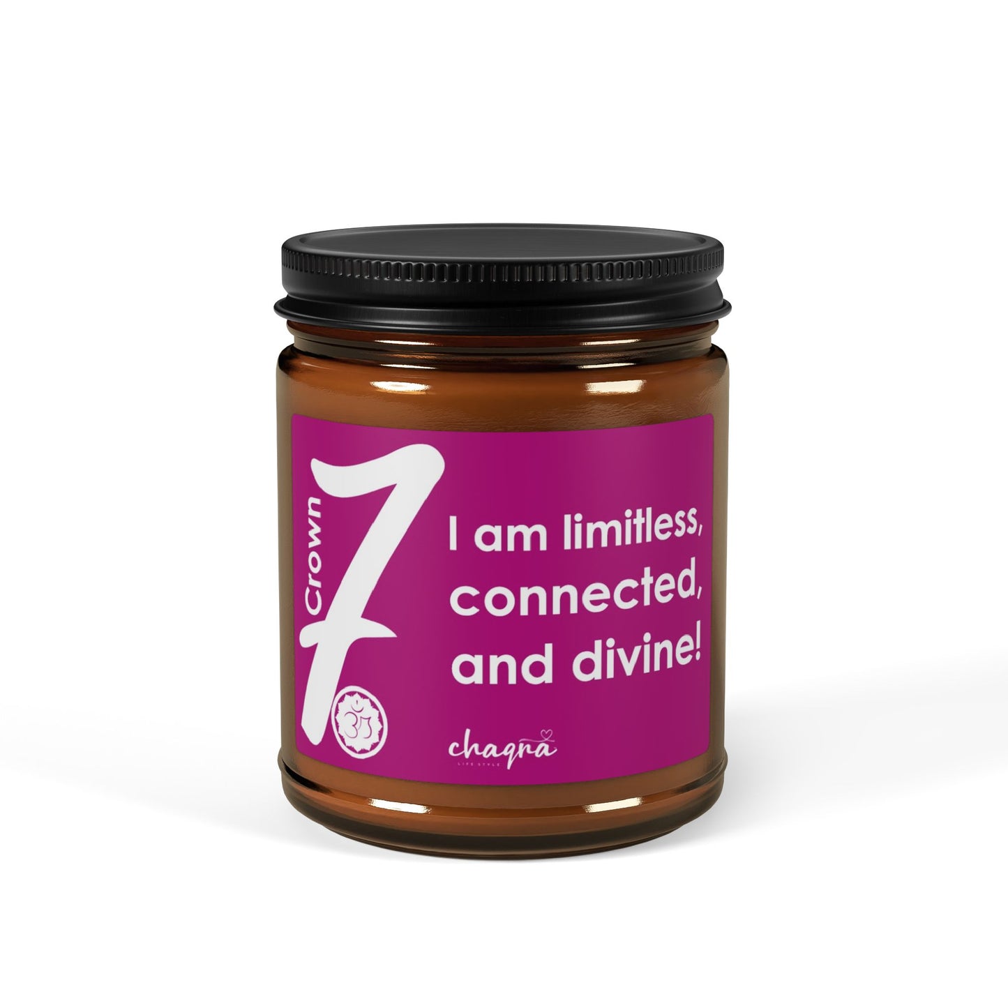CROWN CHAQRA Affirmation Candle 9oz. - "I am limitless, connected, and divine!" - Scented Soy Candle