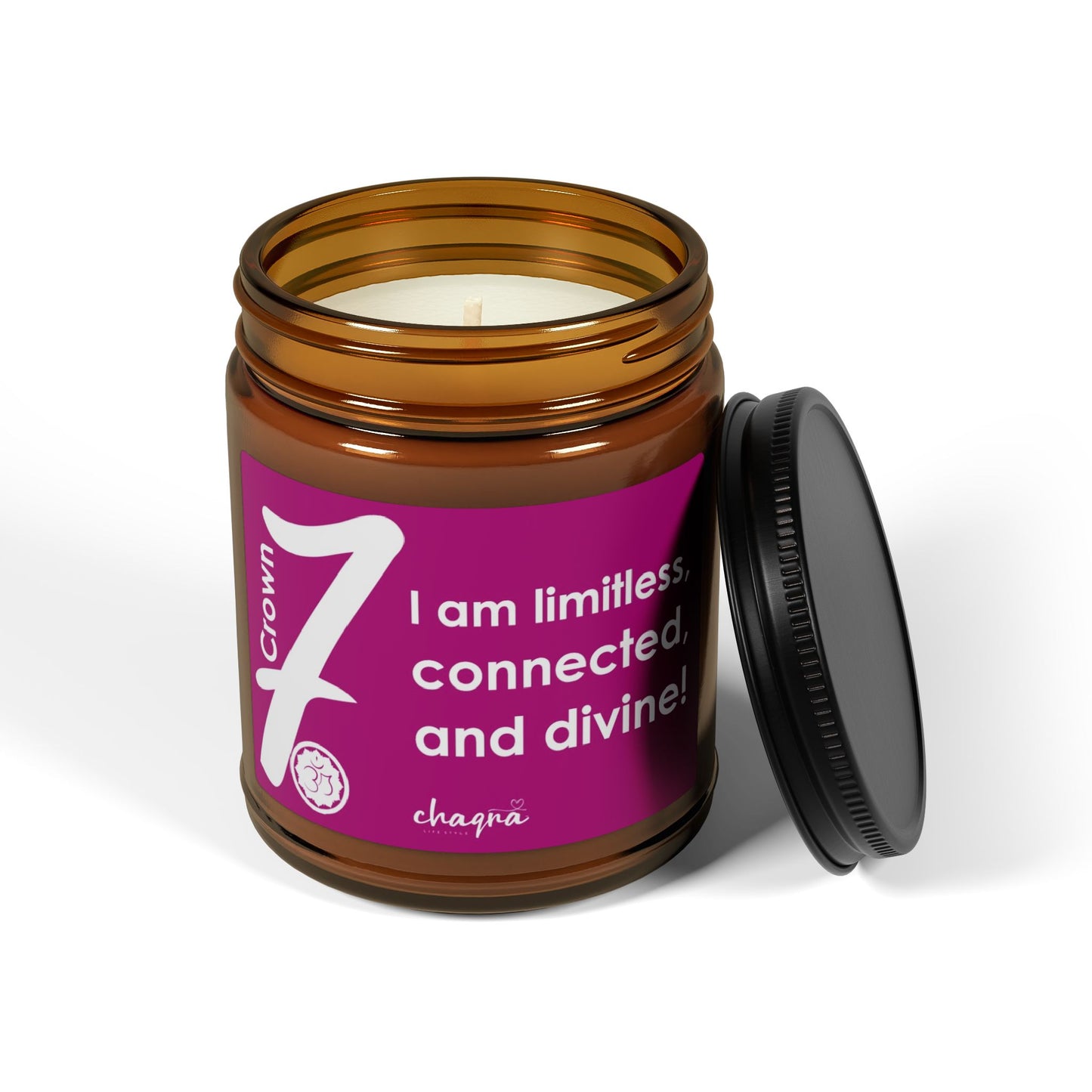 CROWN CHAQRA Affirmation Candle 9oz. - "I am limitless, connected, and divine!" - Scented Soy Candle