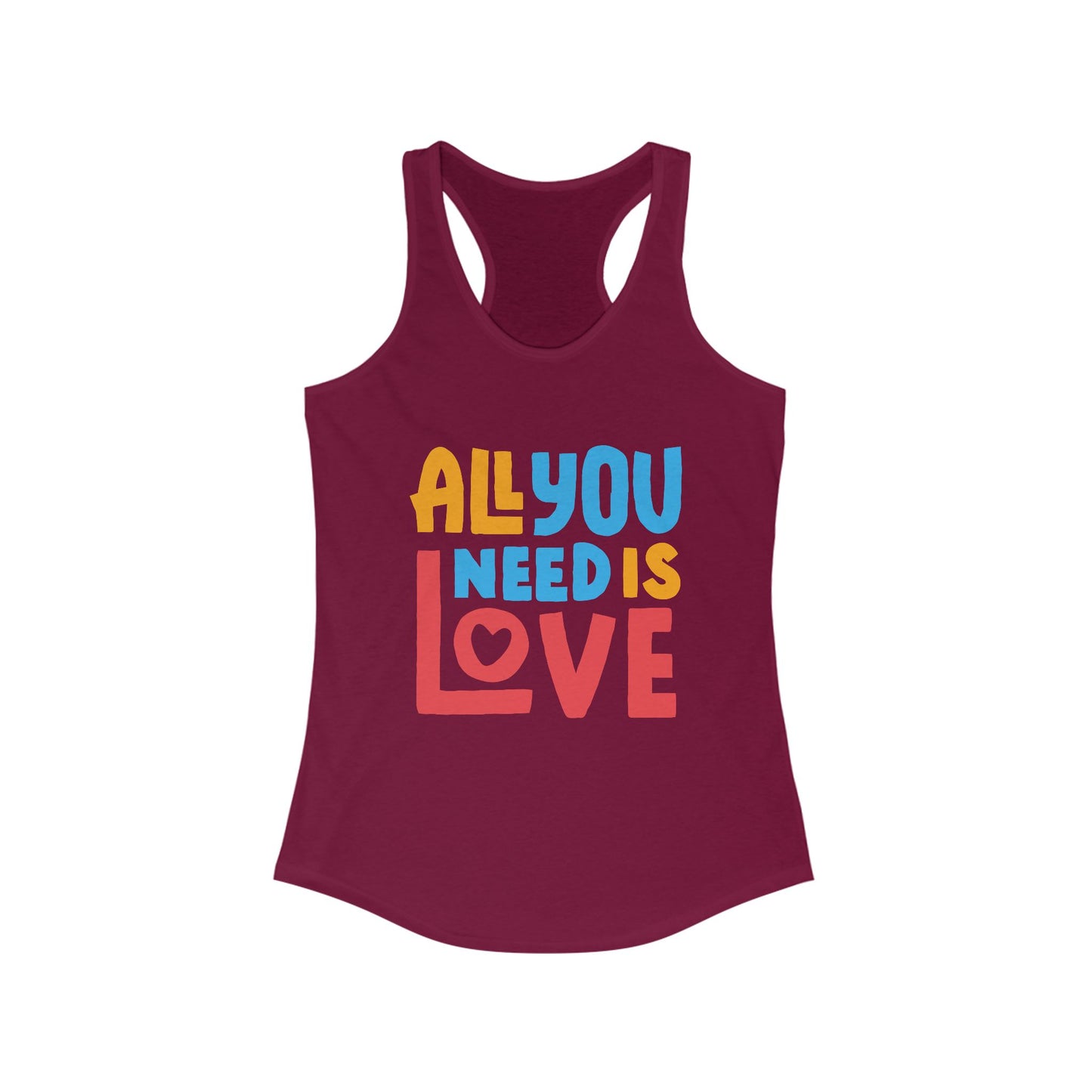All You Need Is Love Racerback Tank – Radiate Joy in Color