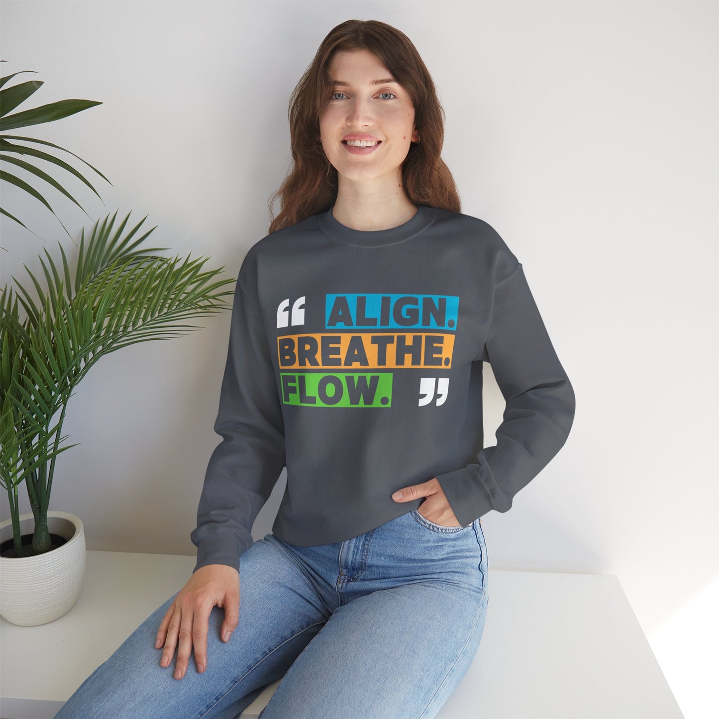 🌙“Align. Breathe. Flow.” - A Crewneck Sweatshirt for Mindful Moments