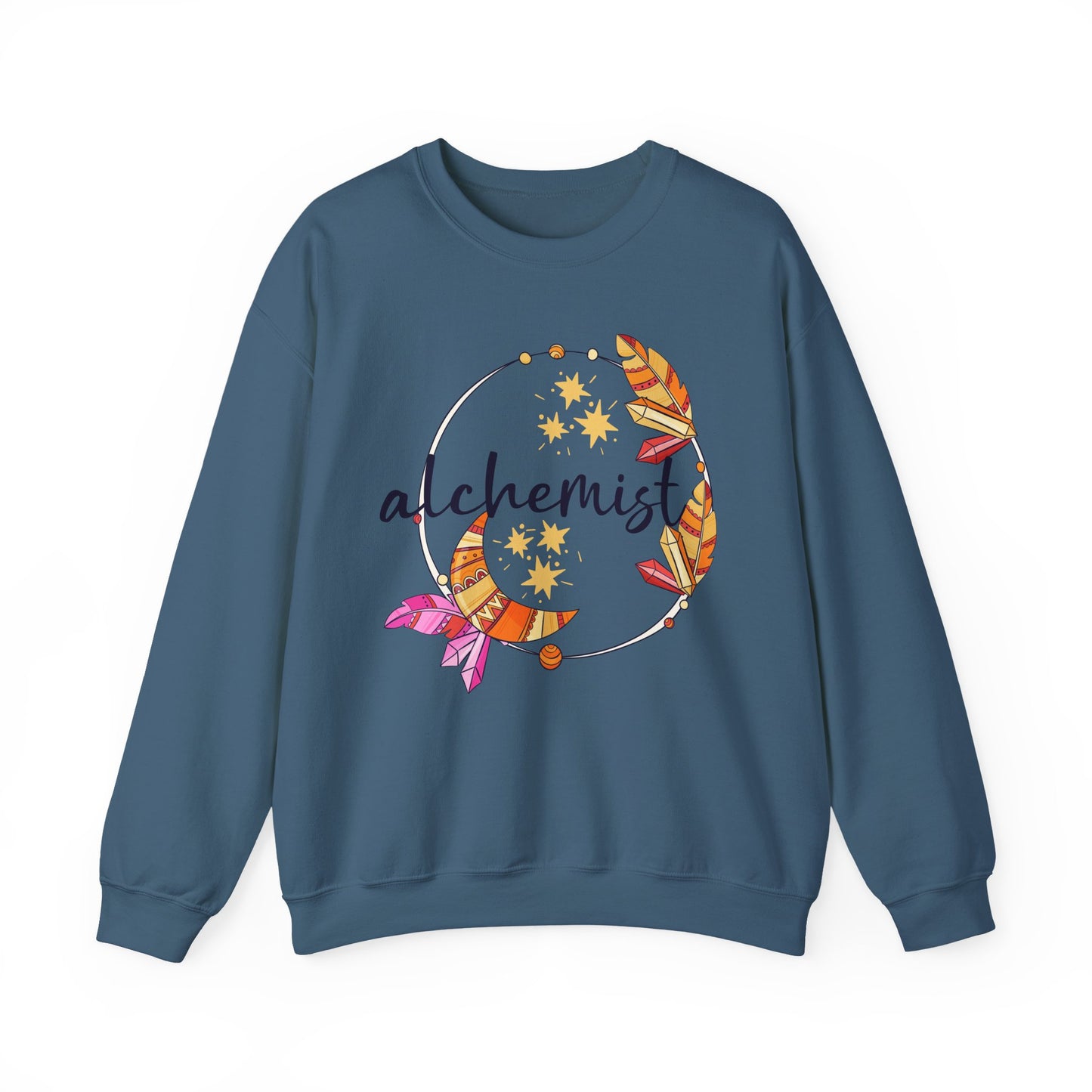 🌙The Inner Alchemist - Boho Crystal Moon Crewneck Sweatshirt