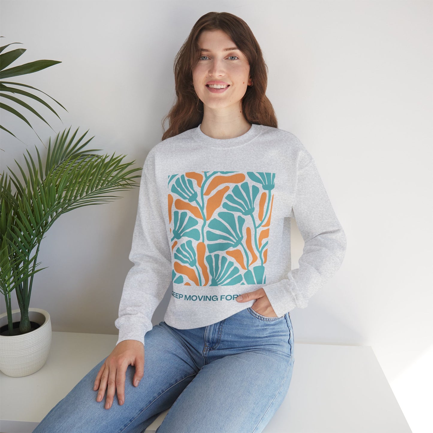 🌸Keep Moving Forward - Floral Flow Crewneck Sweatshirt