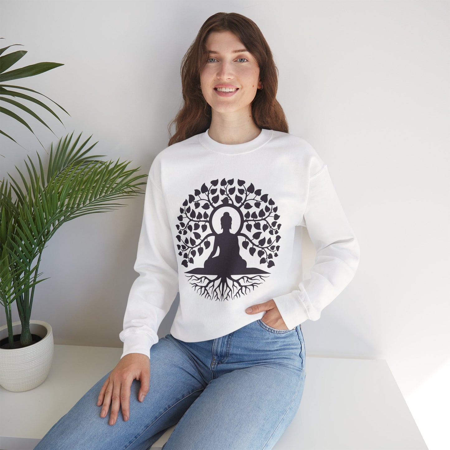 🌳Rooted in Peace - Buddha Serenity Crewneck Sweatshirt