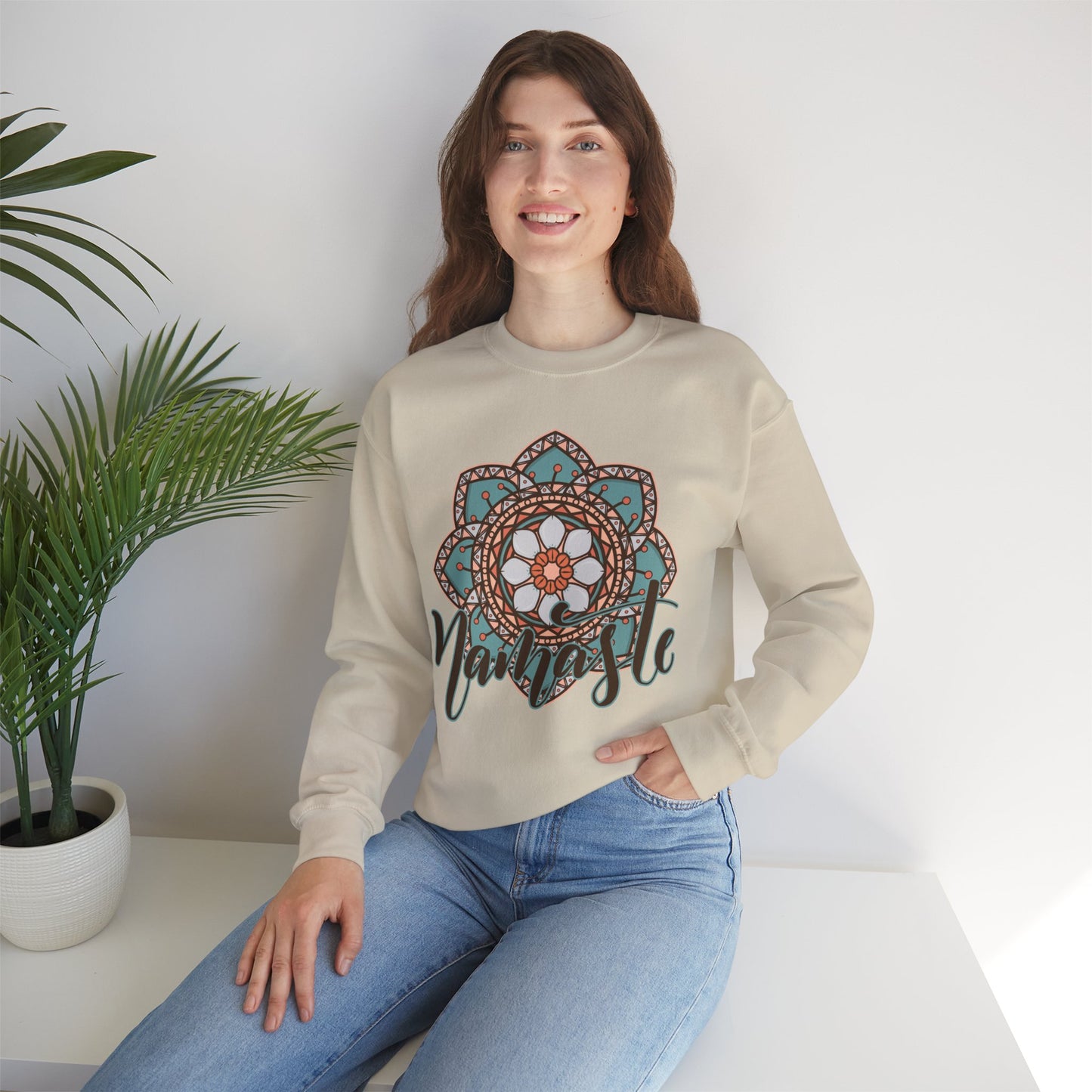 Namaste in Bloom🌸 - Mandala Crewneck Sweatshirt