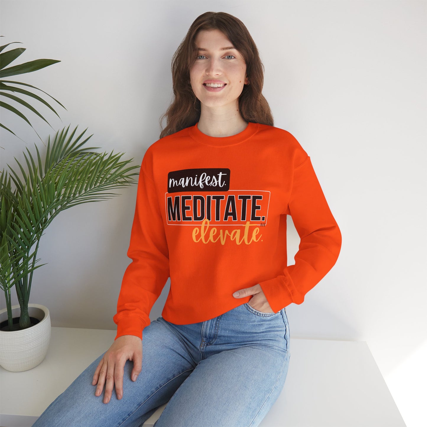 💫Manifest. Meditate. Elevate. - Align Your Energy Crewneck Sweatshirt