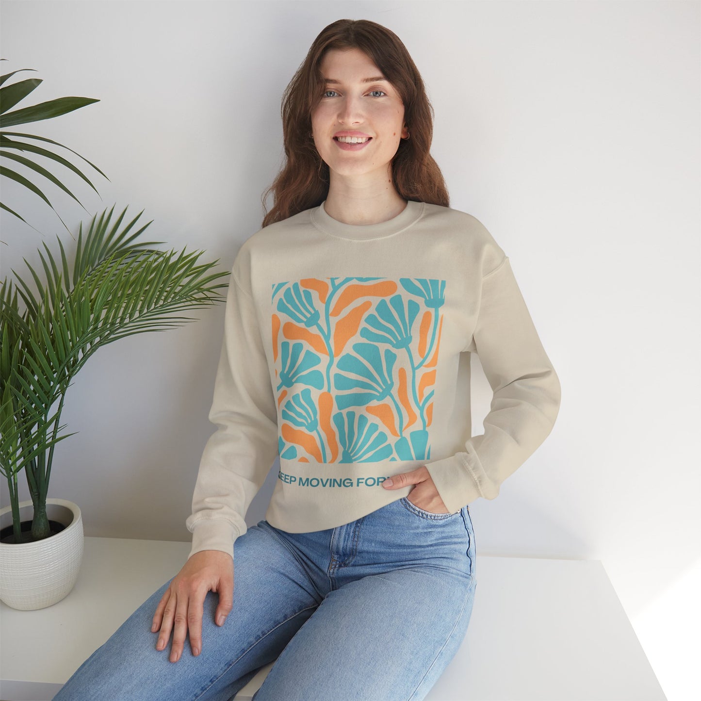 🌸Keep Moving Forward - Floral Flow Crewneck Sweatshirt