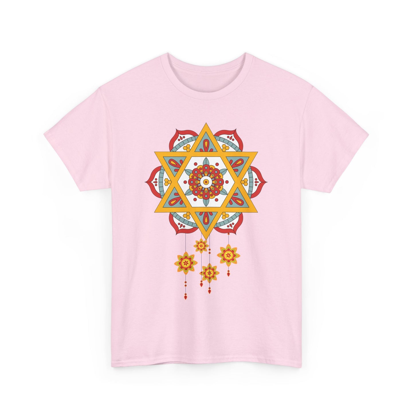 Star Mandala Bloom Heavy Cotton Tee - Where Spirit Meets Stardust