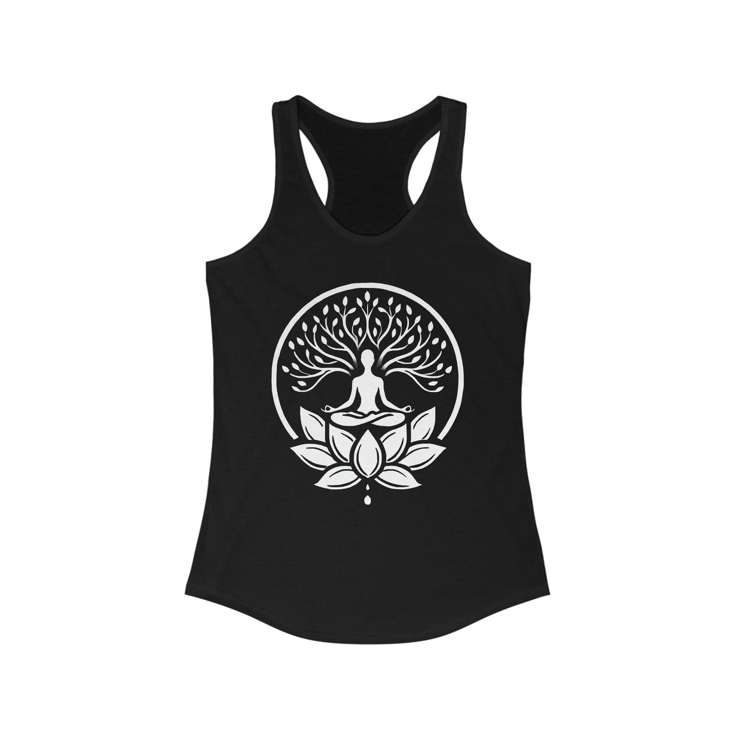 "Rooted in Stillness, Rising in Light" - Women's Racerback Tank