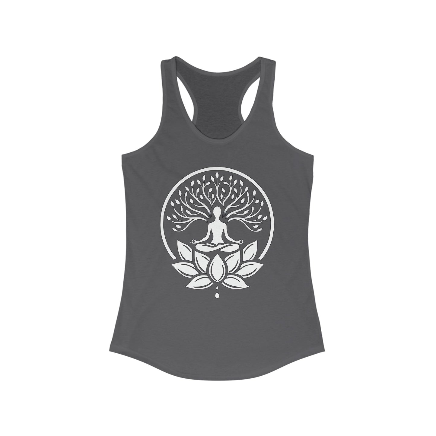 "Rooted in Stillness, Rising in Light" - Women's Racerback Tank