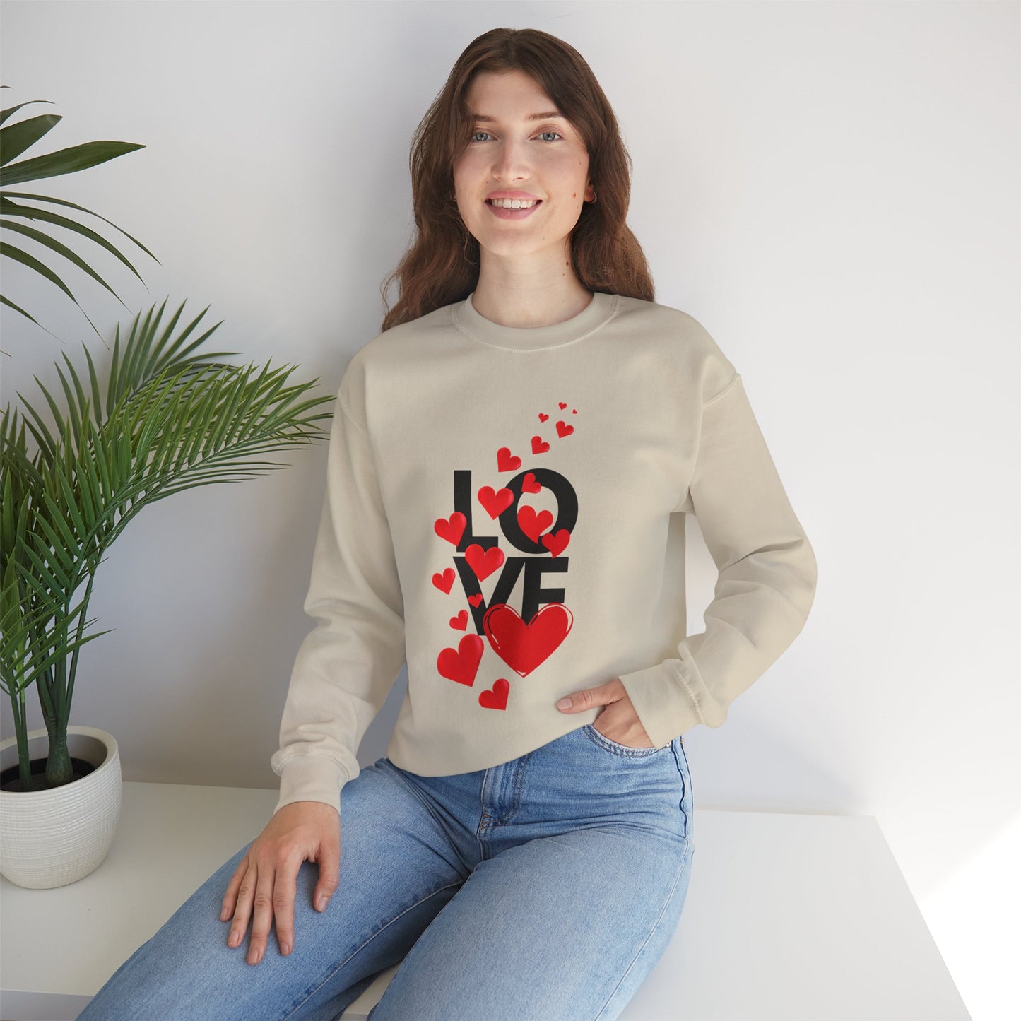 💖Love Woven in Hearts Crewneck Sweatshirt