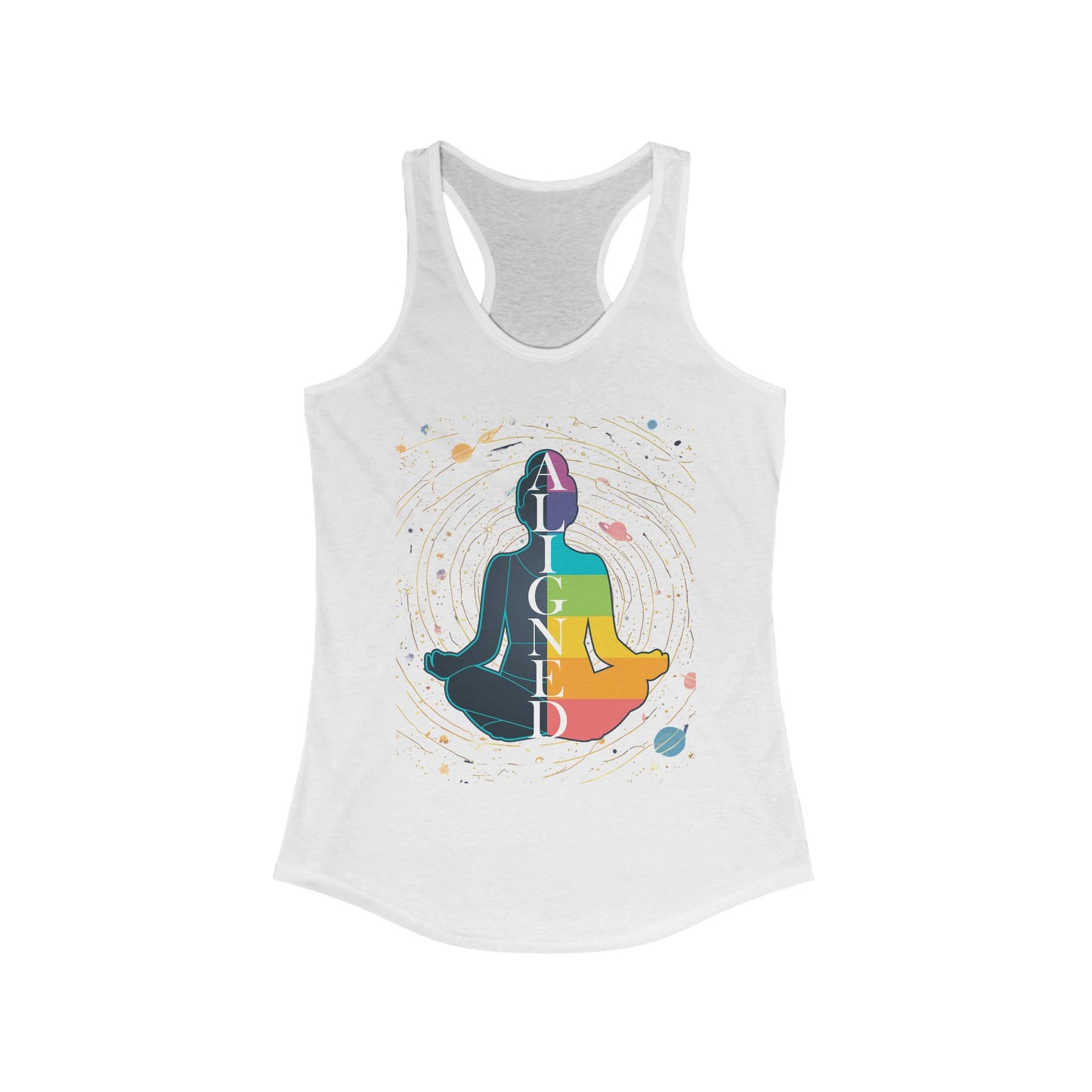 Aligned in Cosmos - Chakra Energy - Zen Women's Racerback Tank - Perfect for Yoga and Mindfulness
