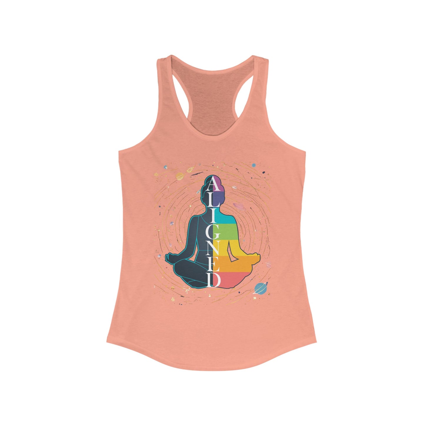 Aligned in Cosmos - Chakra Energy - Zen Women's Racerback Tank - Perfect for Yoga and Mindfulness