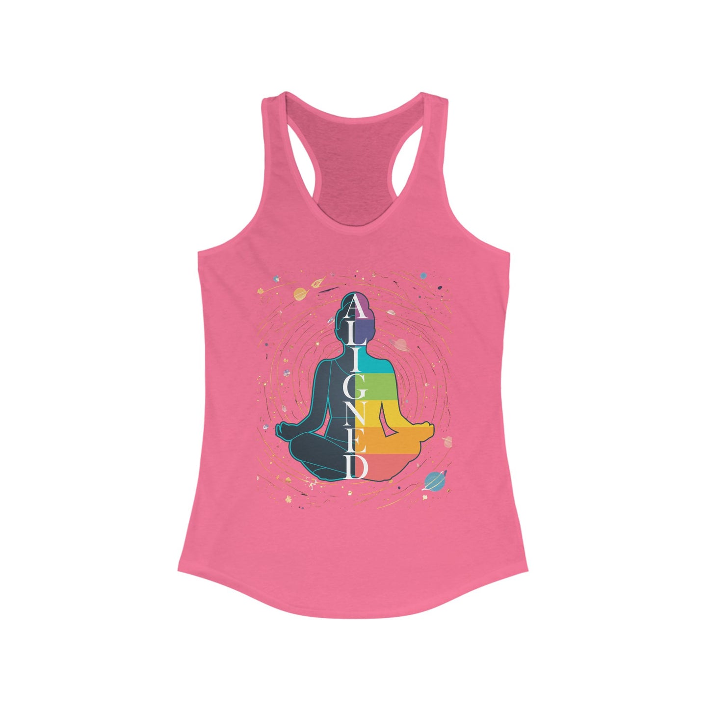 Aligned in Cosmos - Chakra Energy - Zen Women's Racerback Tank - Perfect for Yoga and Mindfulness