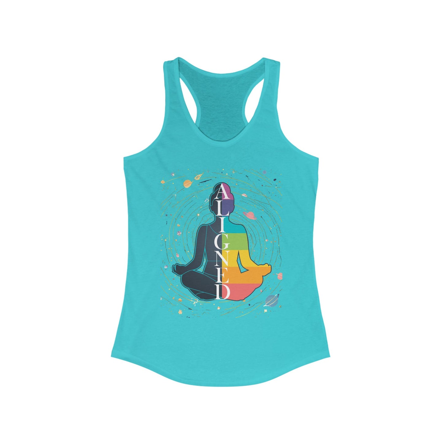 Aligned in Cosmos - Chakra Energy - Zen Women's Racerback Tank - Perfect for Yoga and Mindfulness