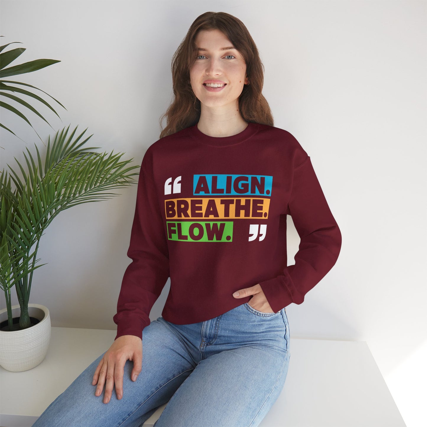 🌙“Align. Breathe. Flow.” - A Crewneck Sweatshirt for Mindful Moments