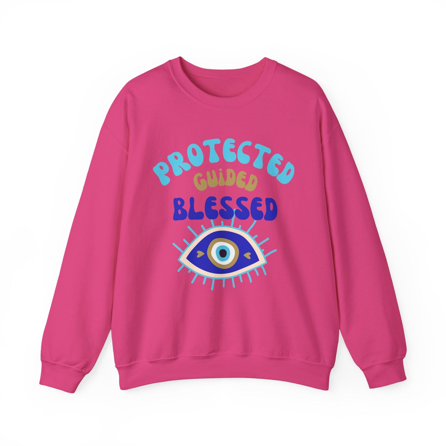 🧿Protected, Guided, Blessed - Wrapped in Light, Watched by the Eye - Crewneck Sweatshirt