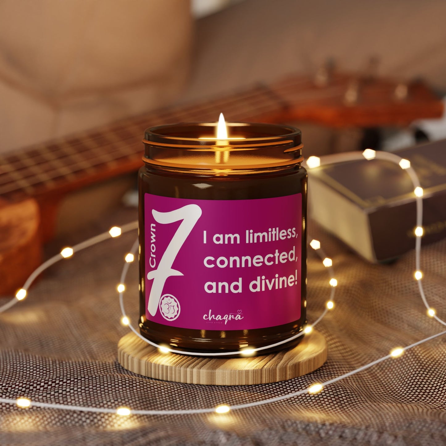 CROWN CHAQRA Affirmation Candle 9oz. - "I am limitless, connected, and divine!" - Scented Soy Candle
