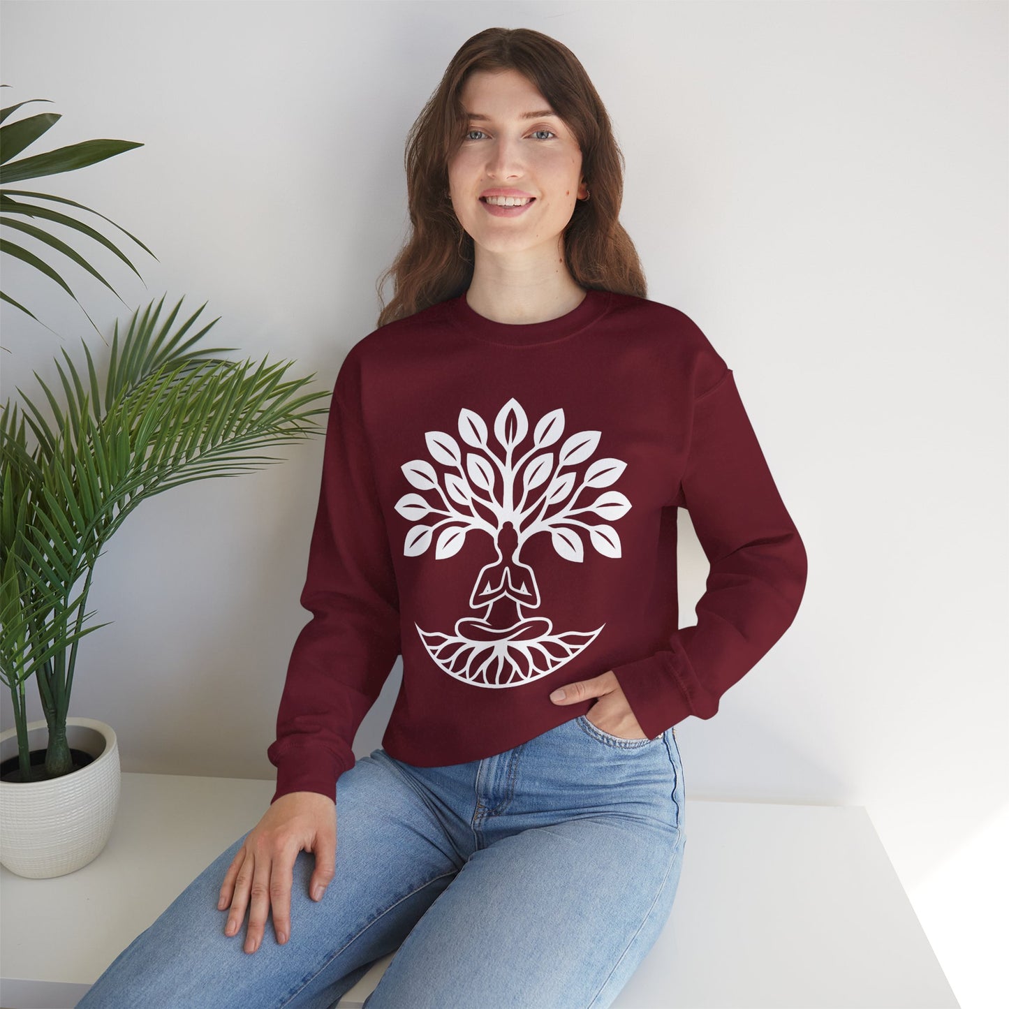 🌿Rooted in Stillness - Tree of Life Crewneck Sweatshirt