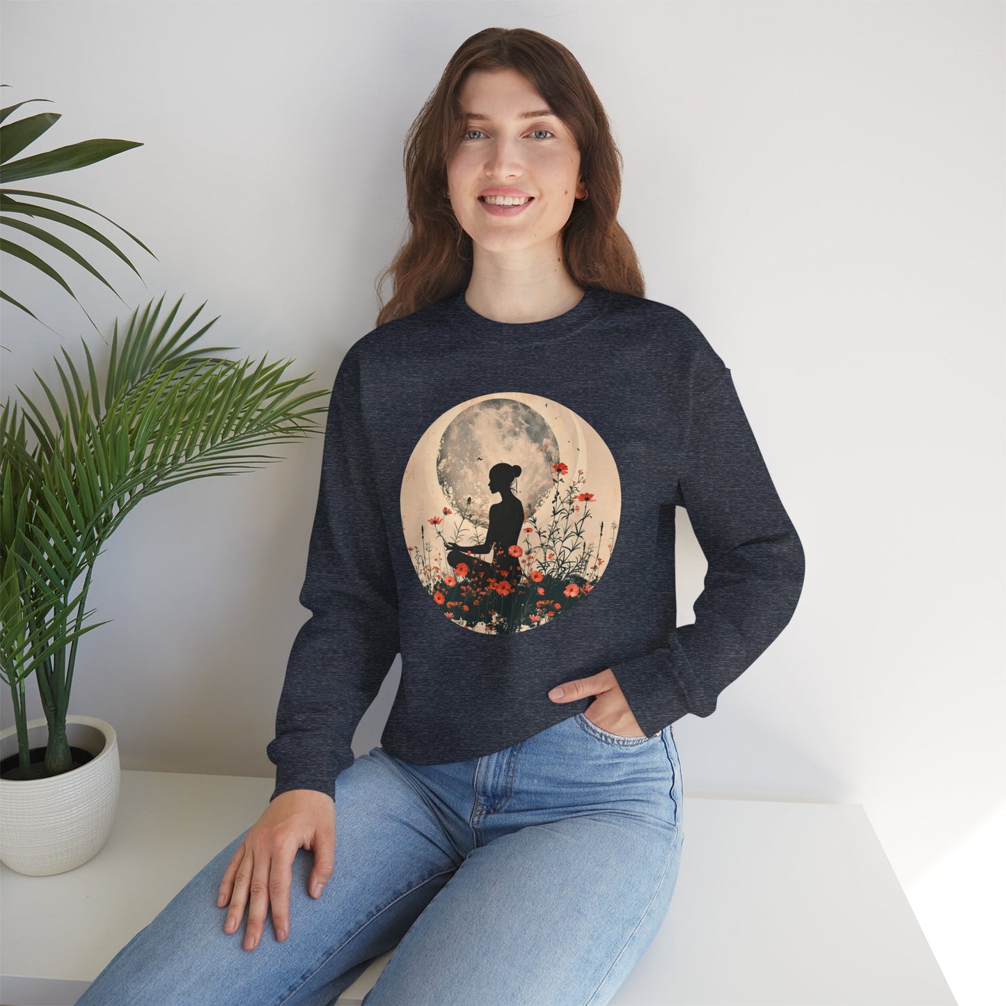 🌺Moonlit Stillness - A Sacred Space to Just Be Crewneck Sweatshirt