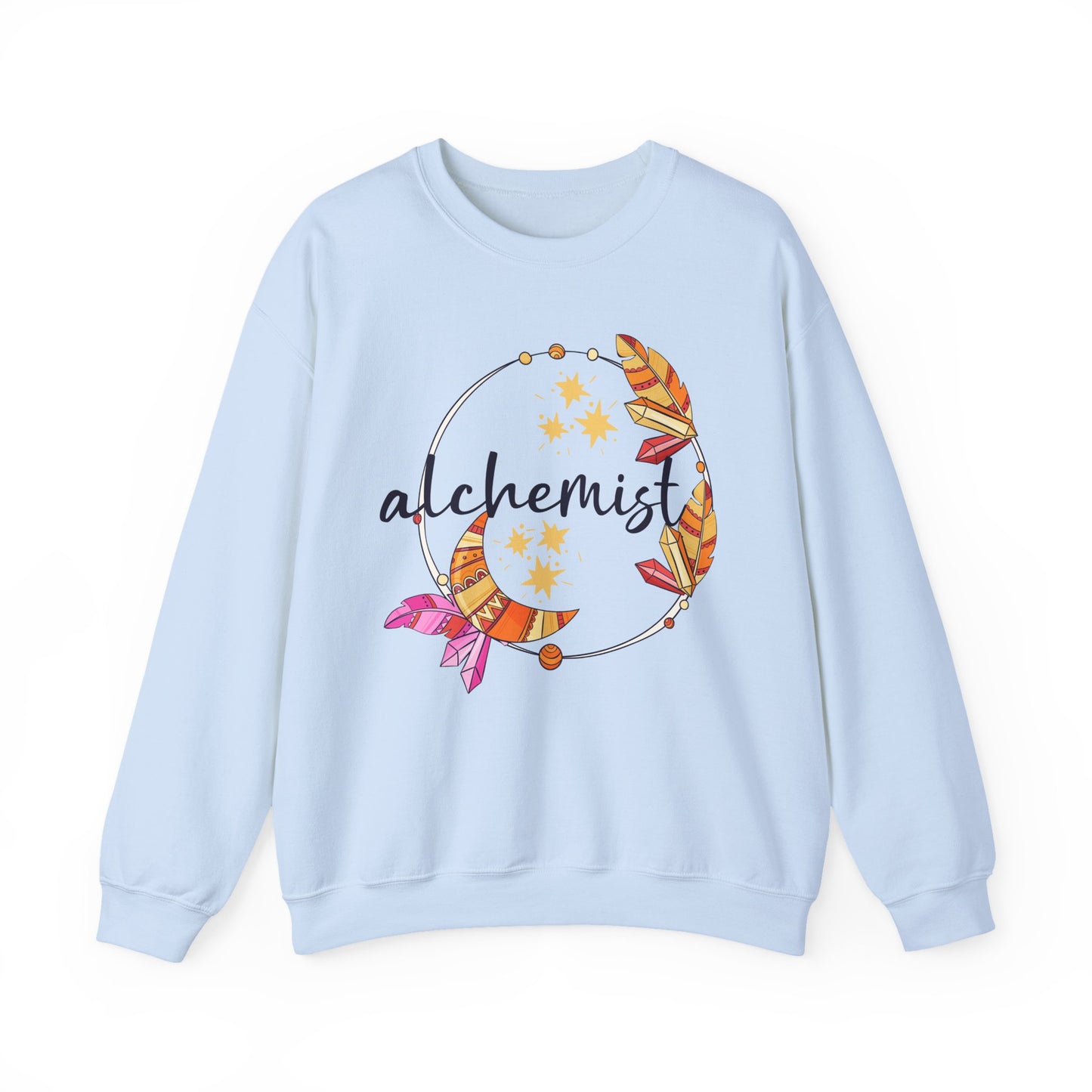 🌙The Inner Alchemist - Boho Crystal Moon Crewneck Sweatshirt