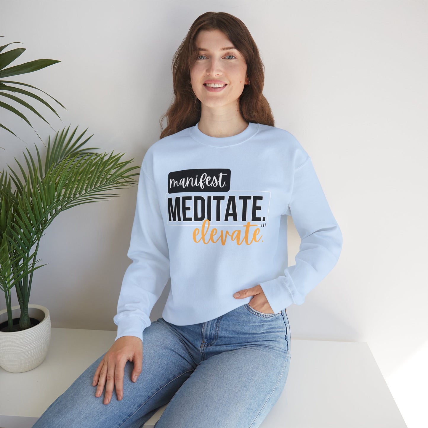 💫Manifest. Meditate. Elevate. - Align Your Energy Crewneck Sweatshirt