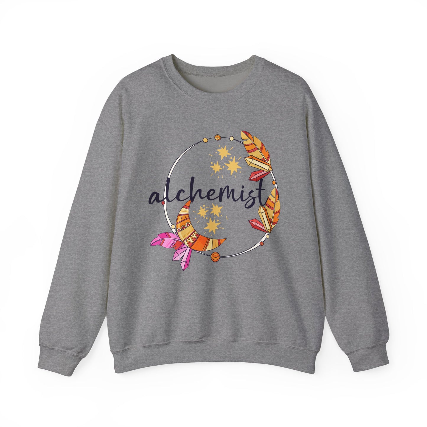 🌙The Inner Alchemist - Boho Crystal Moon Crewneck Sweatshirt