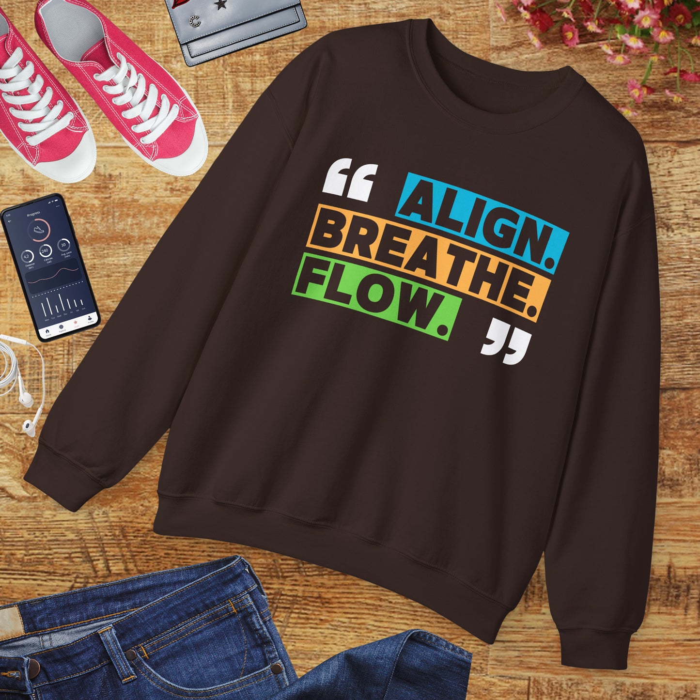 🌙“Align. Breathe. Flow.” - A Crewneck Sweatshirt for Mindful Moments