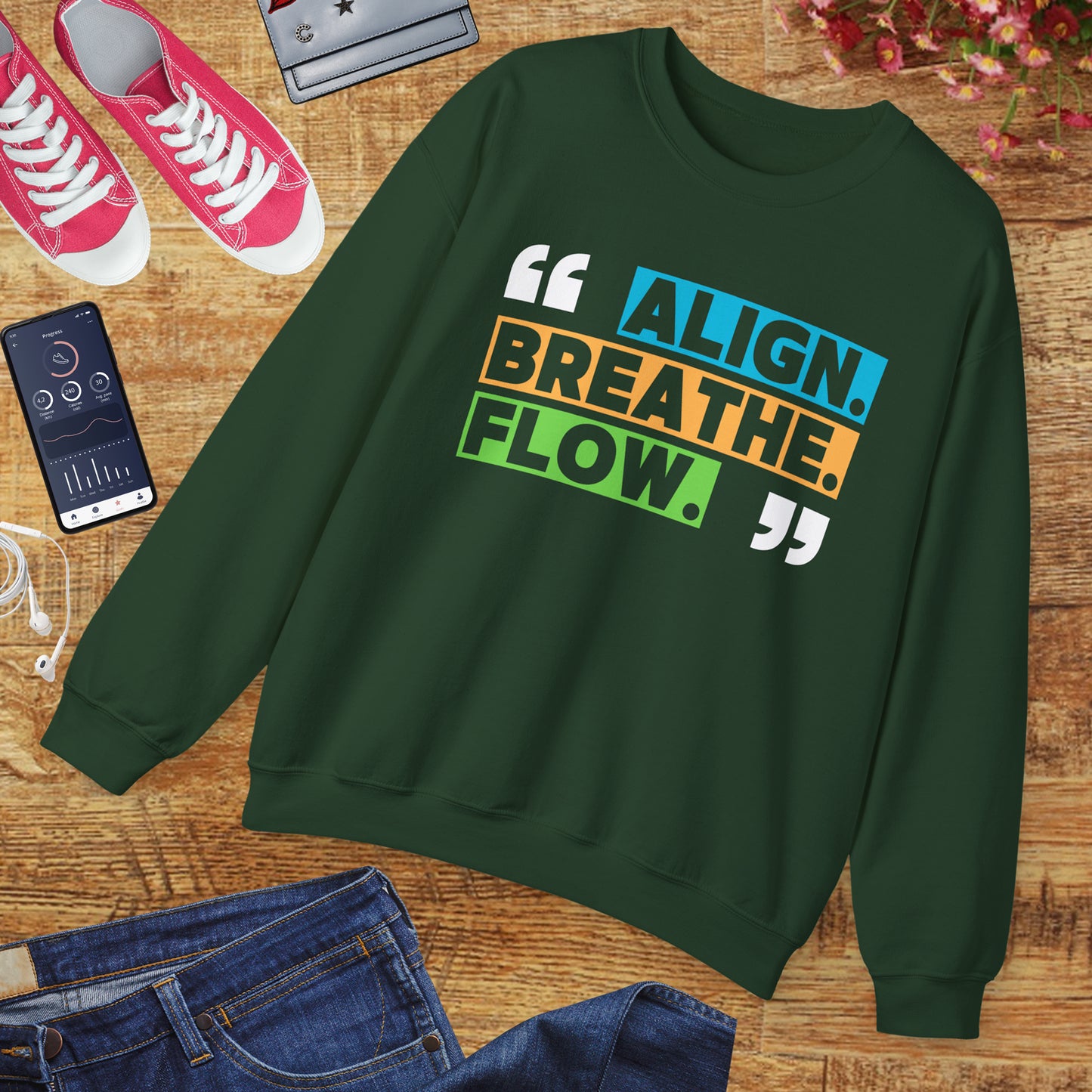 🌙“Align. Breathe. Flow.” - A Crewneck Sweatshirt for Mindful Moments