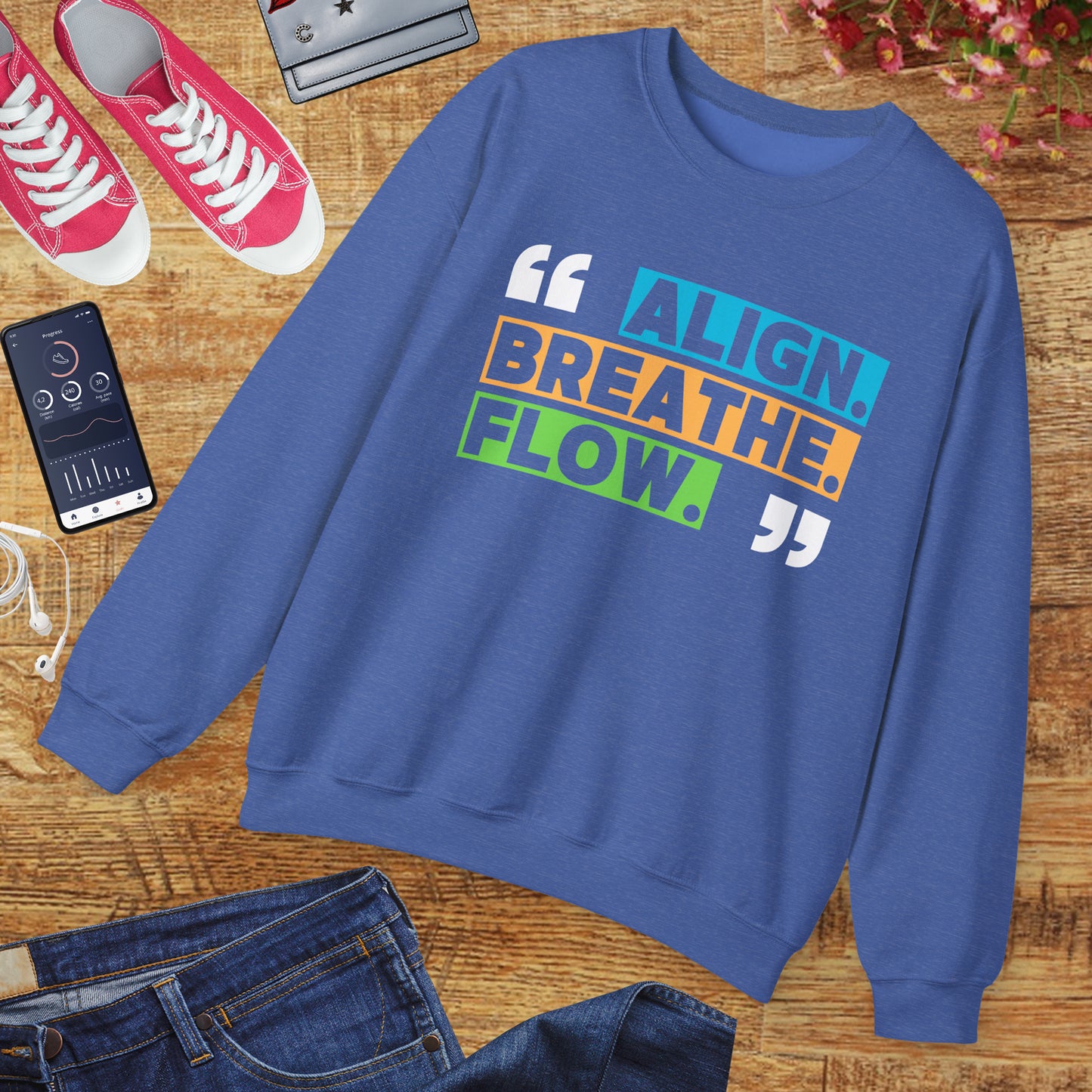 🌙“Align. Breathe. Flow.” - A Crewneck Sweatshirt for Mindful Moments