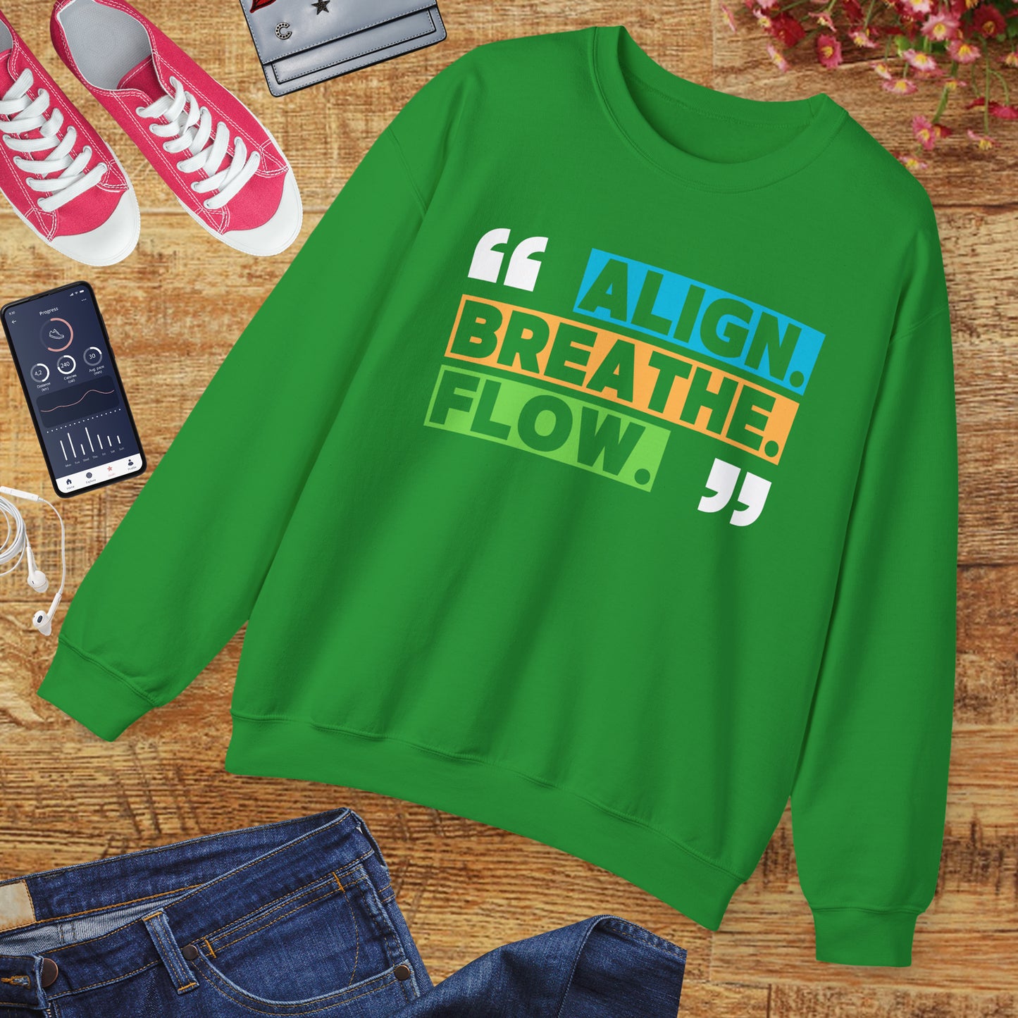 🌙“Align. Breathe. Flow.” - A Crewneck Sweatshirt for Mindful Moments