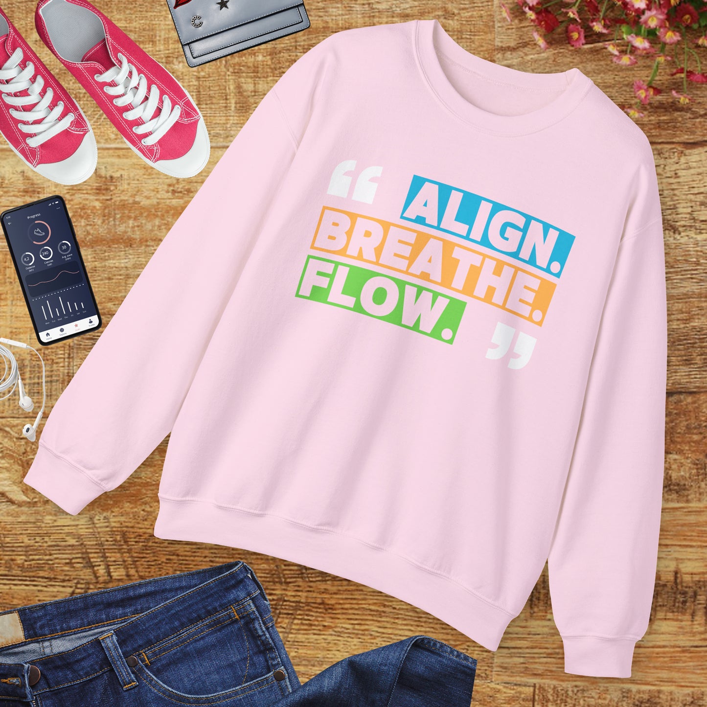 🌙“Align. Breathe. Flow.” - A Crewneck Sweatshirt for Mindful Moments