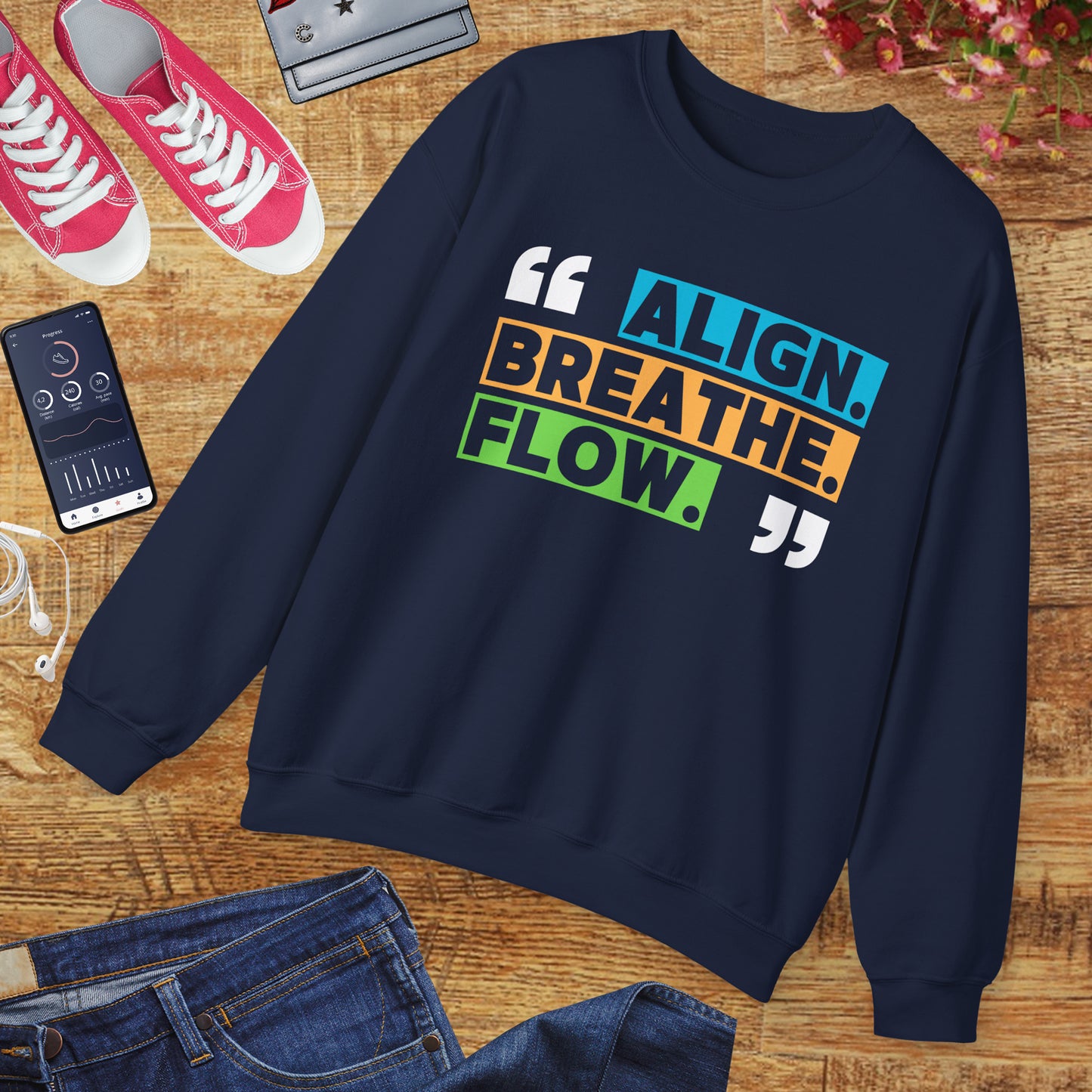 🌙“Align. Breathe. Flow.” - A Crewneck Sweatshirt for Mindful Moments