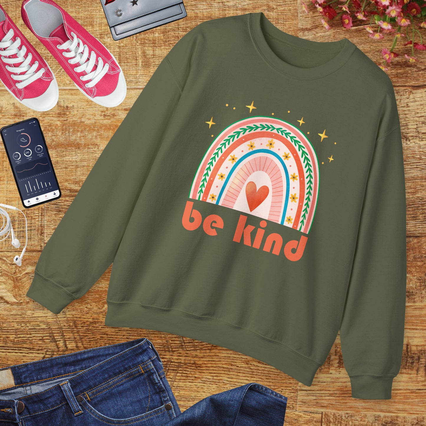 ๐Be Kind - Wear the Rainbow Within - Crewneck Sweatshirt