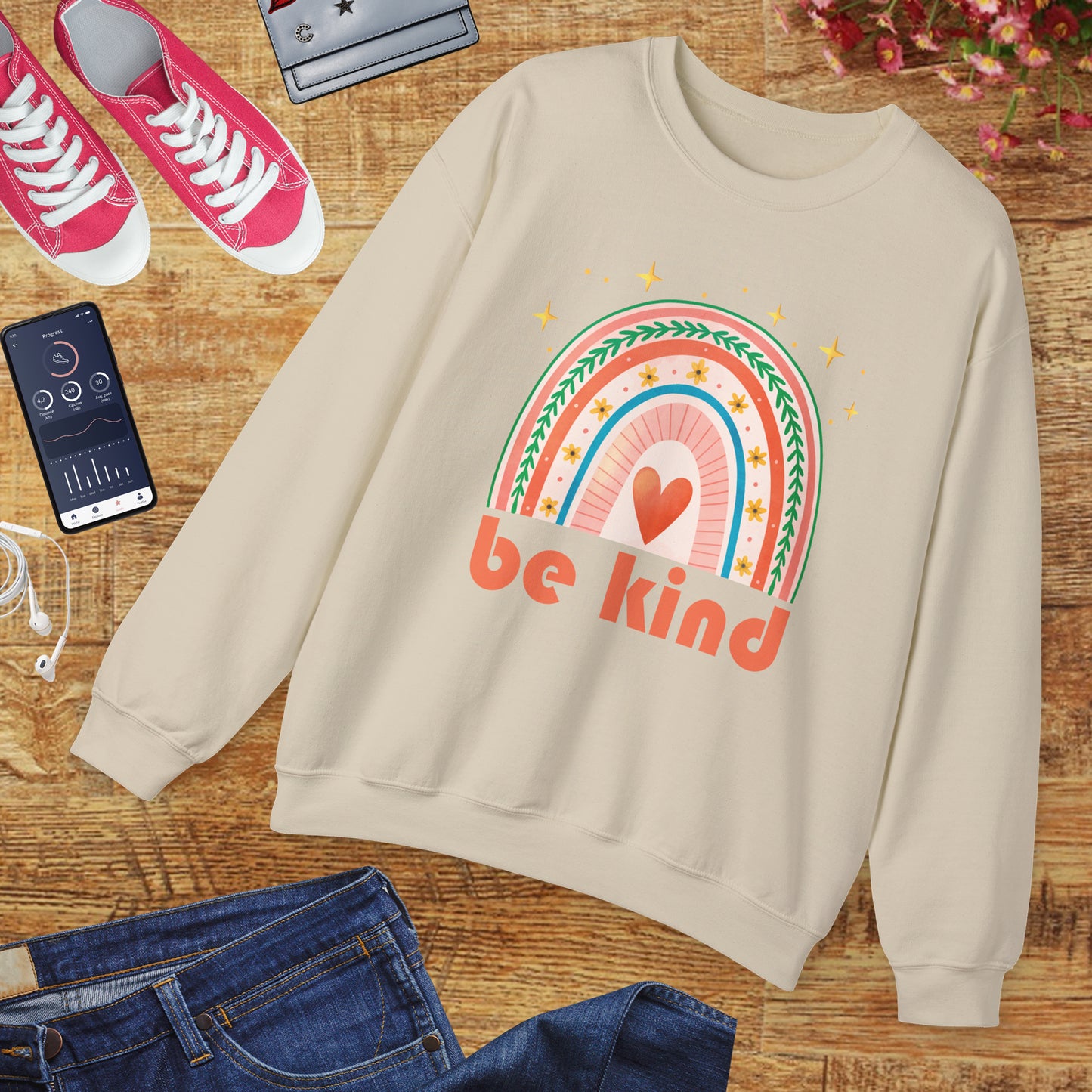 ๐Be Kind - Wear the Rainbow Within - Crewneck Sweatshirt