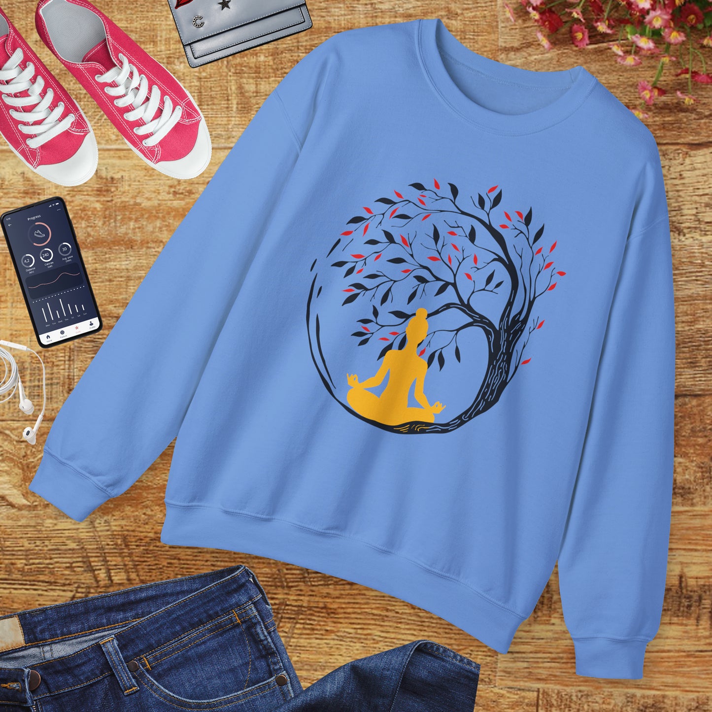 🌿Rooted in Stillness - The Tree, The Self, The Moment - Crewneck Sweatshirt
