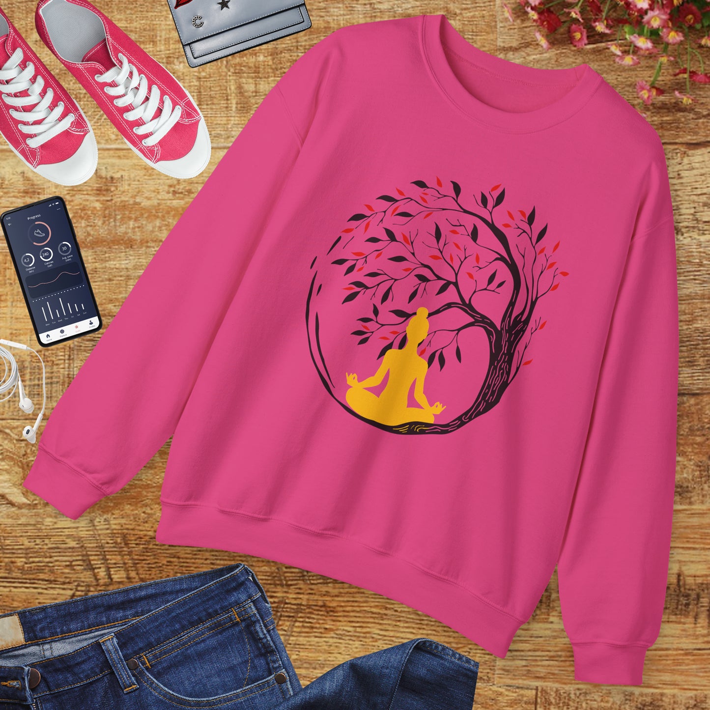 🌿Rooted in Stillness - The Tree, The Self, The Moment - Crewneck Sweatshirt