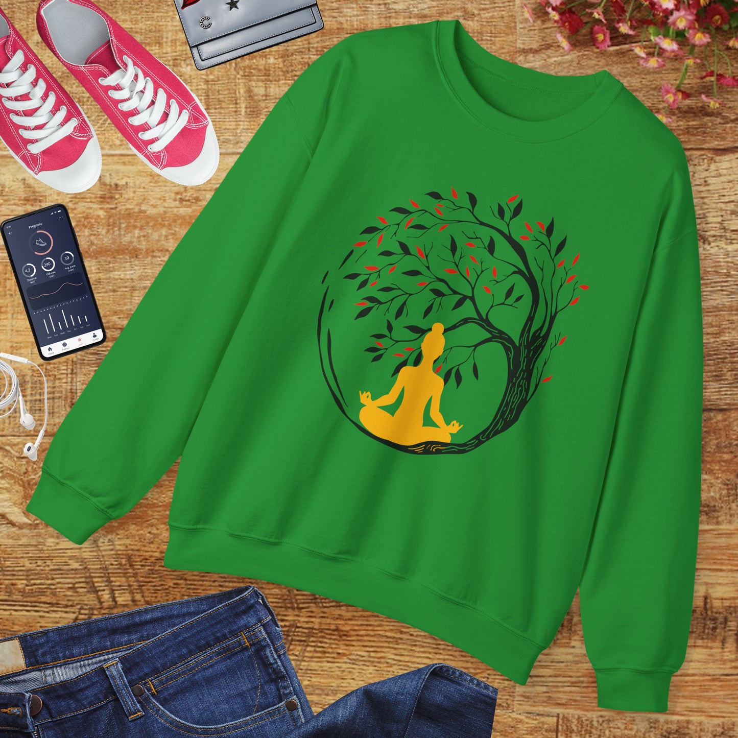 🌿Rooted in Stillness - The Tree, The Self, The Moment - Crewneck Sweatshirt