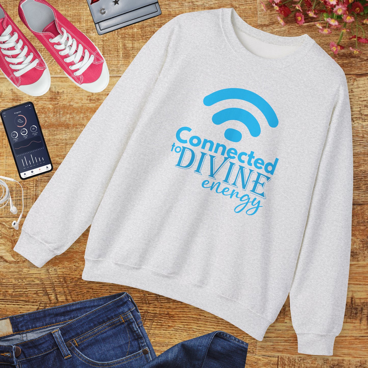 📶Divine Signal - Stay Spiritually Connected Crewneck Sweatshirt
