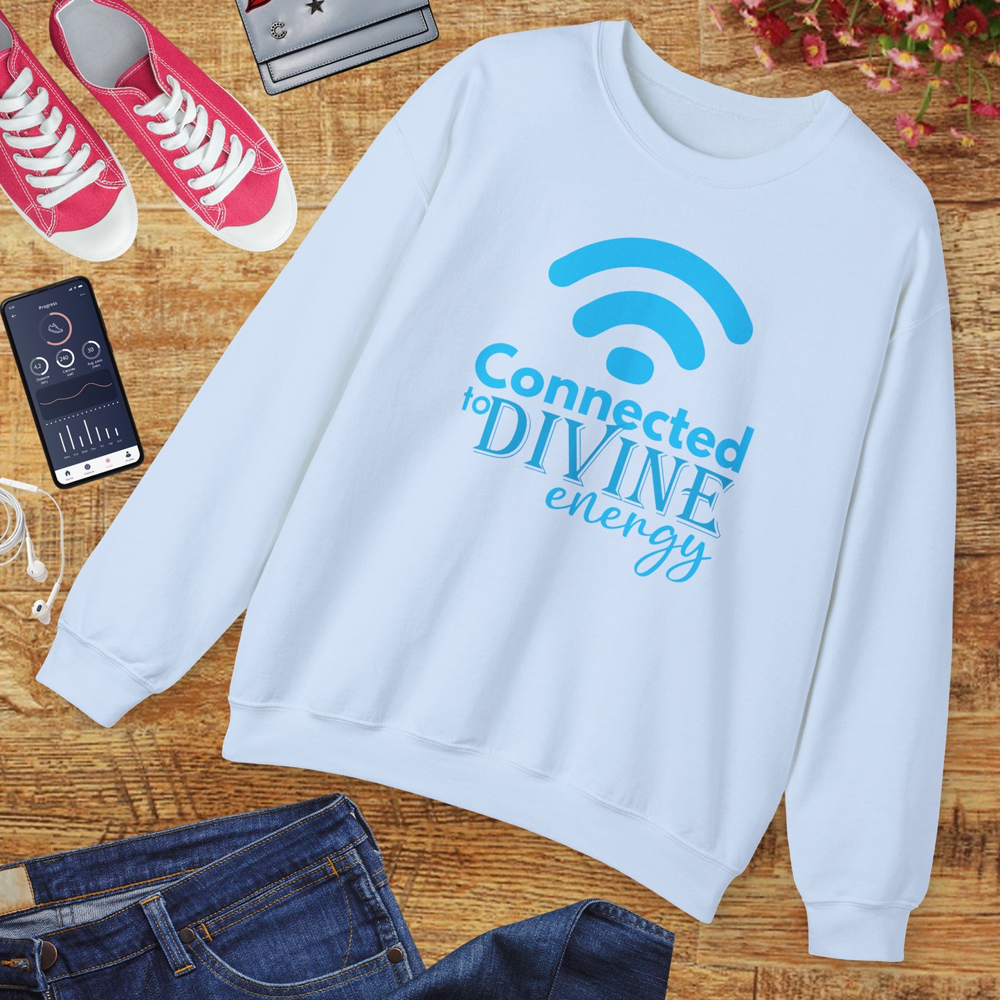 📶Divine Signal - Stay Spiritually Connected Crewneck Sweatshirt