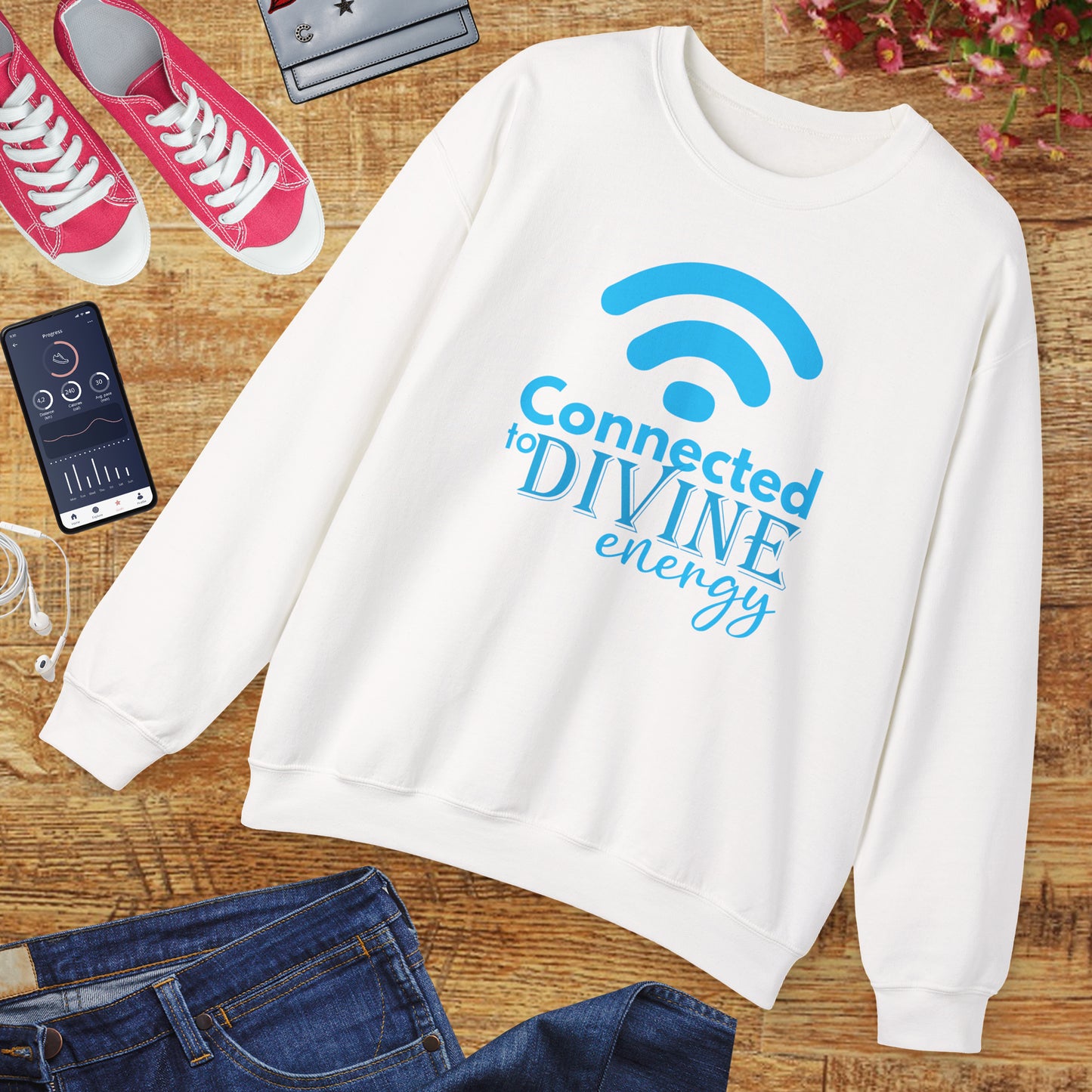 📶Divine Signal - Stay Spiritually Connected Crewneck Sweatshirt